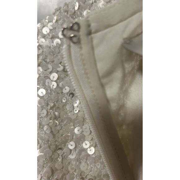 BHLDN Anthropologie Goldie Long Sleeve Sequence Short Mini Wedding Party Dress 4 - Picture 12 of 16